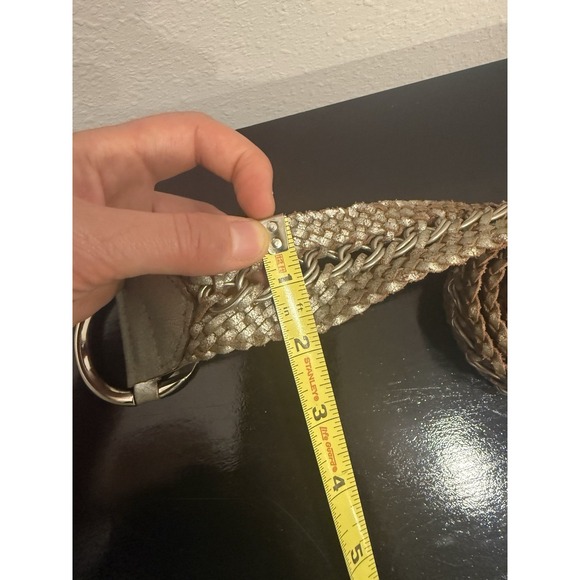 Vintage Etienne Aigner Genuine Leather Belt Double Buckle M - Picture 7 of 7